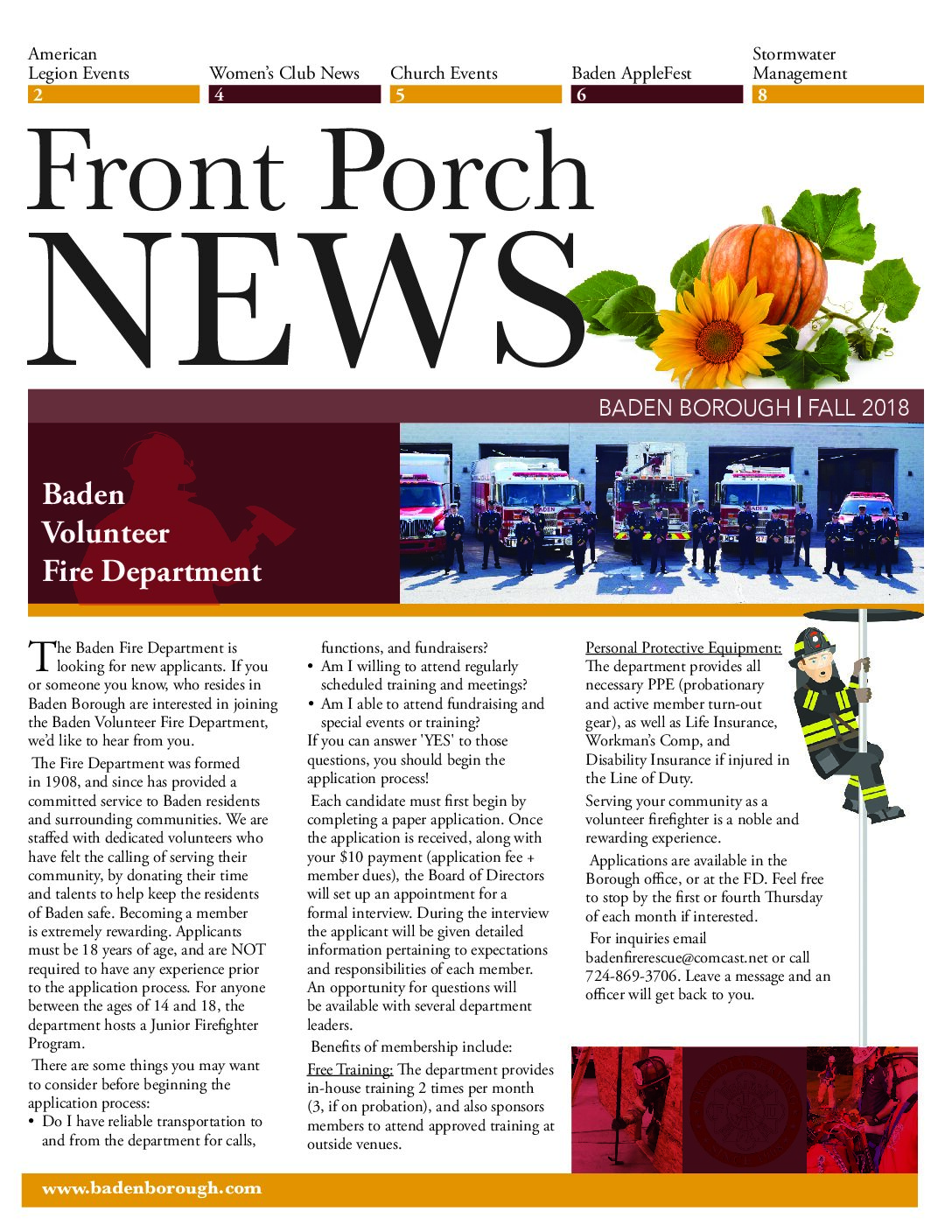 Thumbnail of the first page of 'Front Porch News – Fall 2018'