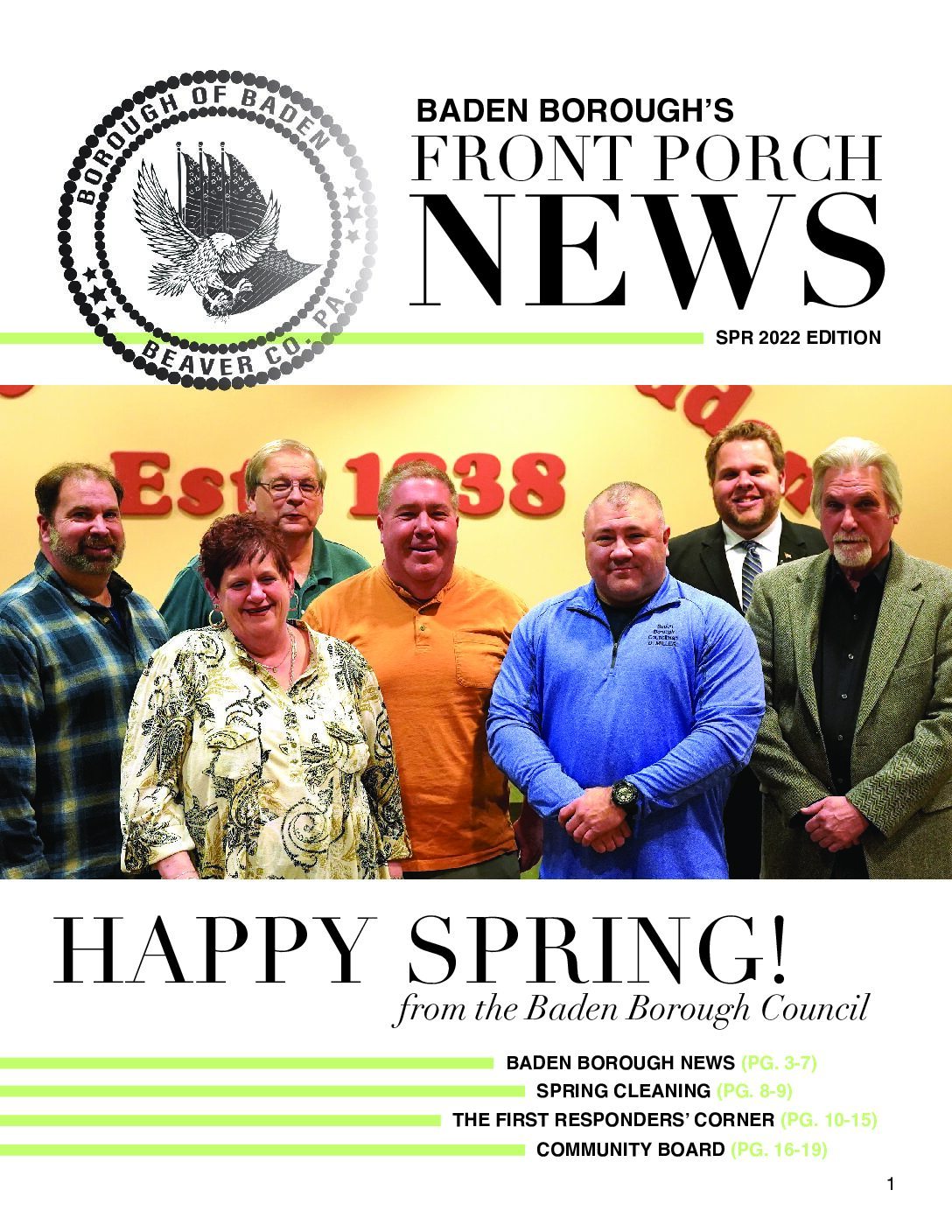Thumbnail of the first page of 'Front Porch News – Spring 2022'