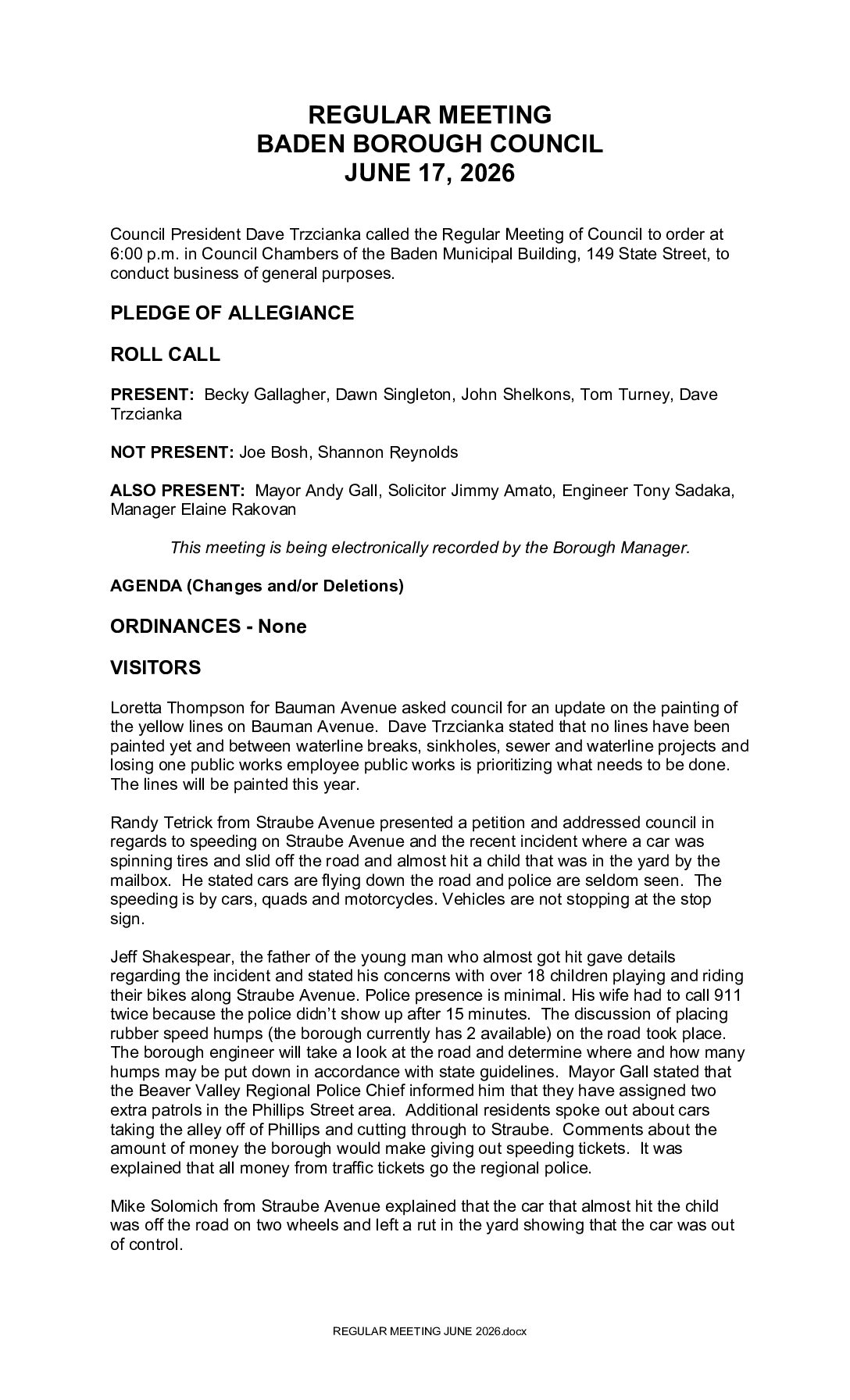 Thumbnail of the first page of 'Council Agenda – June 17th, 2026'